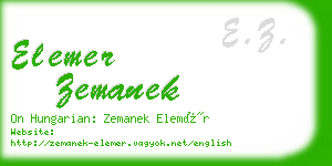 elemer zemanek business card